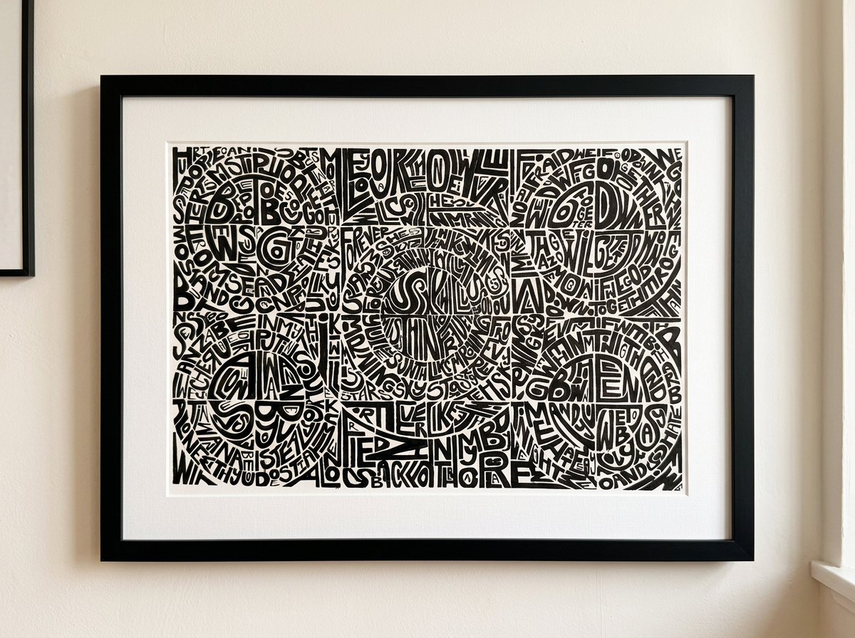 Circle of Words — gerahmte Arbeit von Annika Schott