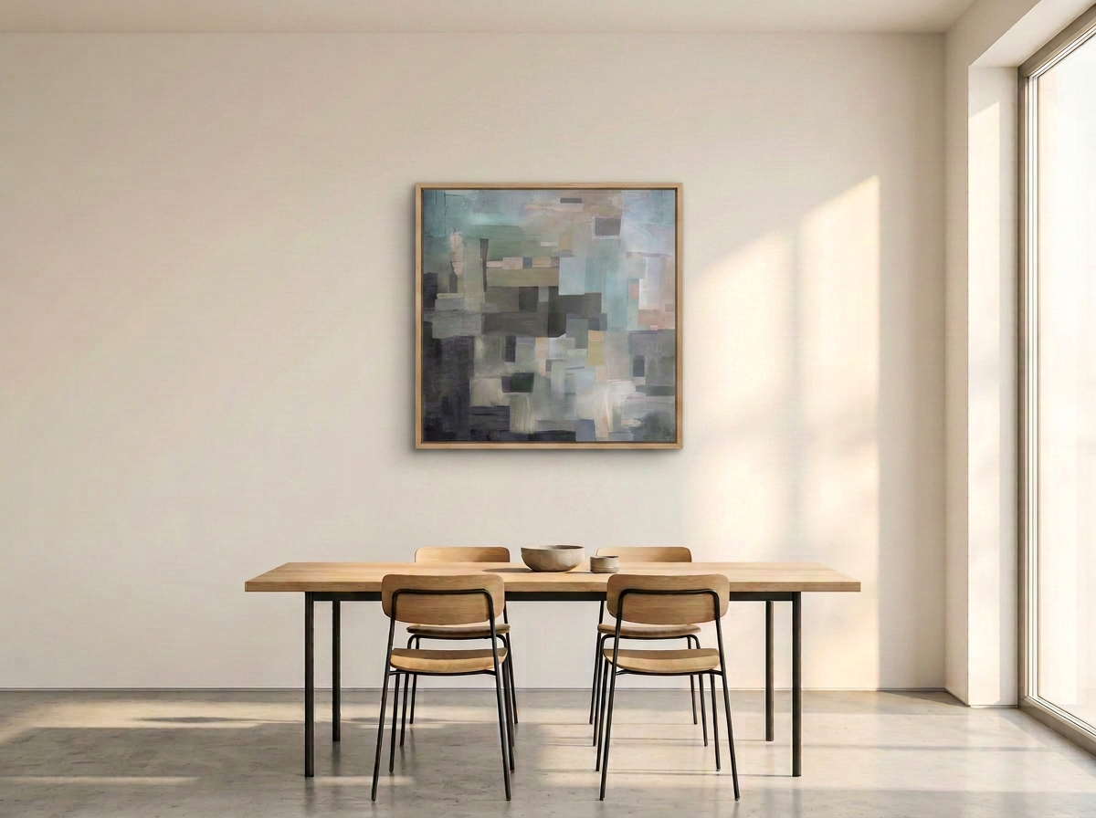 Atelier von StellaBlue Studio — gerahmtes Gemälde im Tageslicht